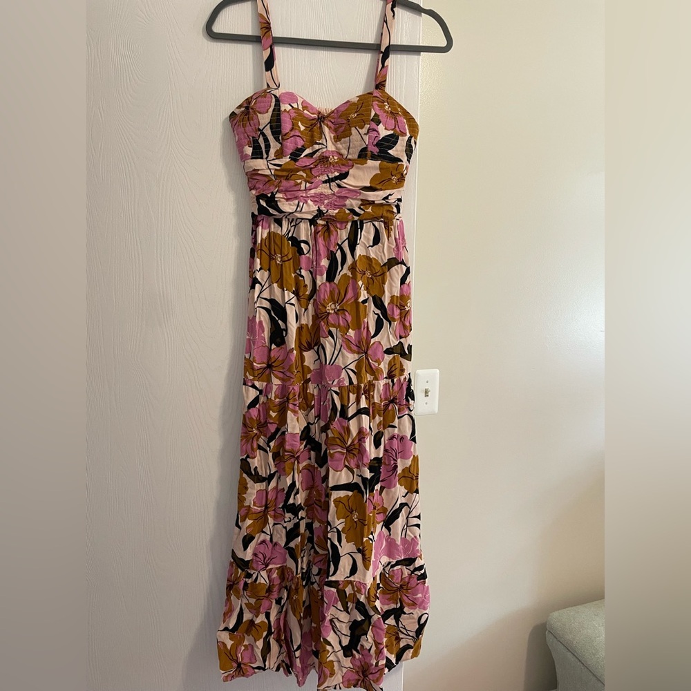 Maurices Floral Dress - Pink and Brown